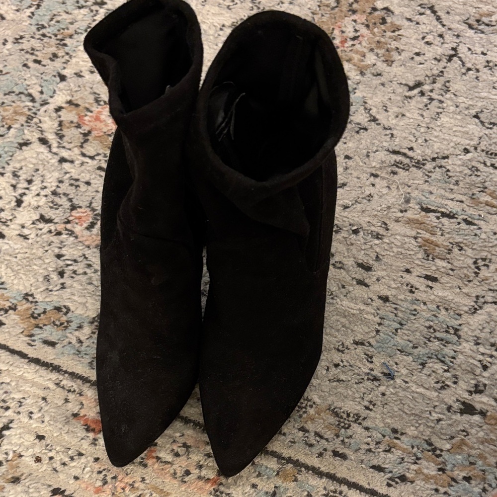 BCBG Black Sock Bootie Heels with Zipper